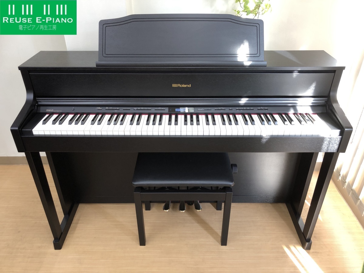 電子ピアノ Roland HP605-GP 2016年製 椅子付き 中古 木製鍵盤 ブラック 黒 ローランド・・・SOLDOUT!