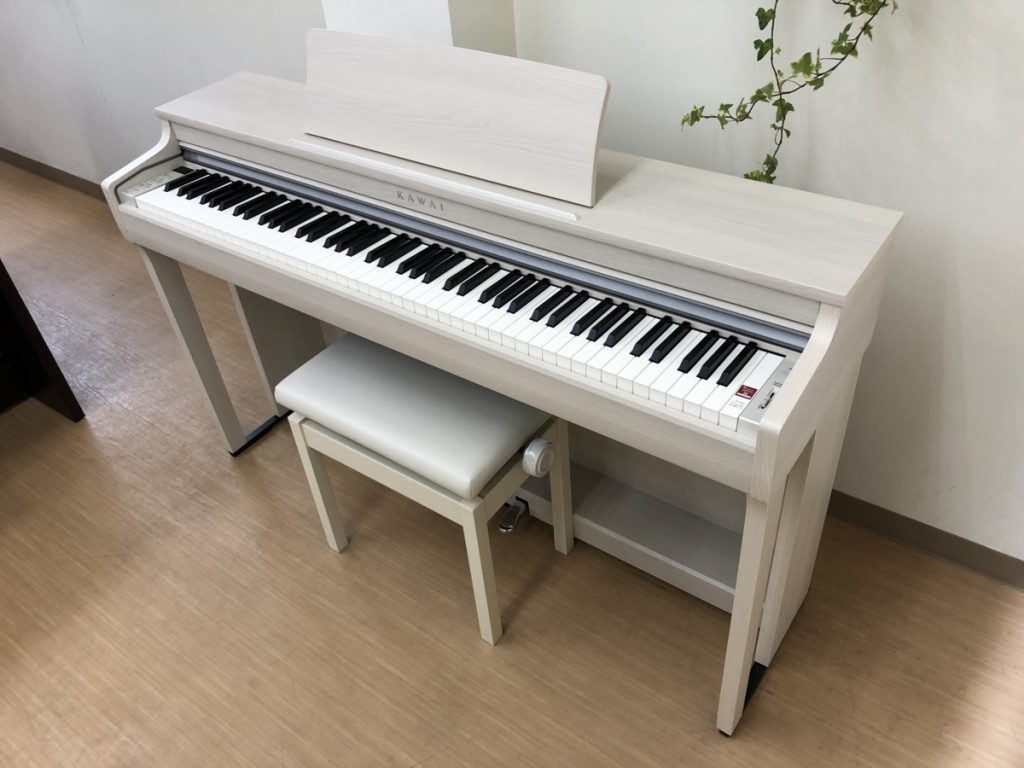 子ピアノ KAWAI CN27A 2018年製 中古 メーカー保証 椅子付き ホワイト 