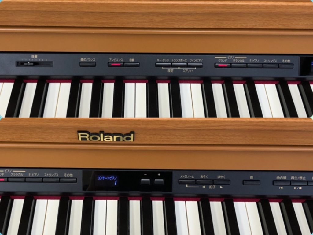 Roland HP503-LWS 2012年製 中古 電子ピアノ 椅子付き ライトウォールナット調 ブラウン ローランド – 電子ピアノ再生工房