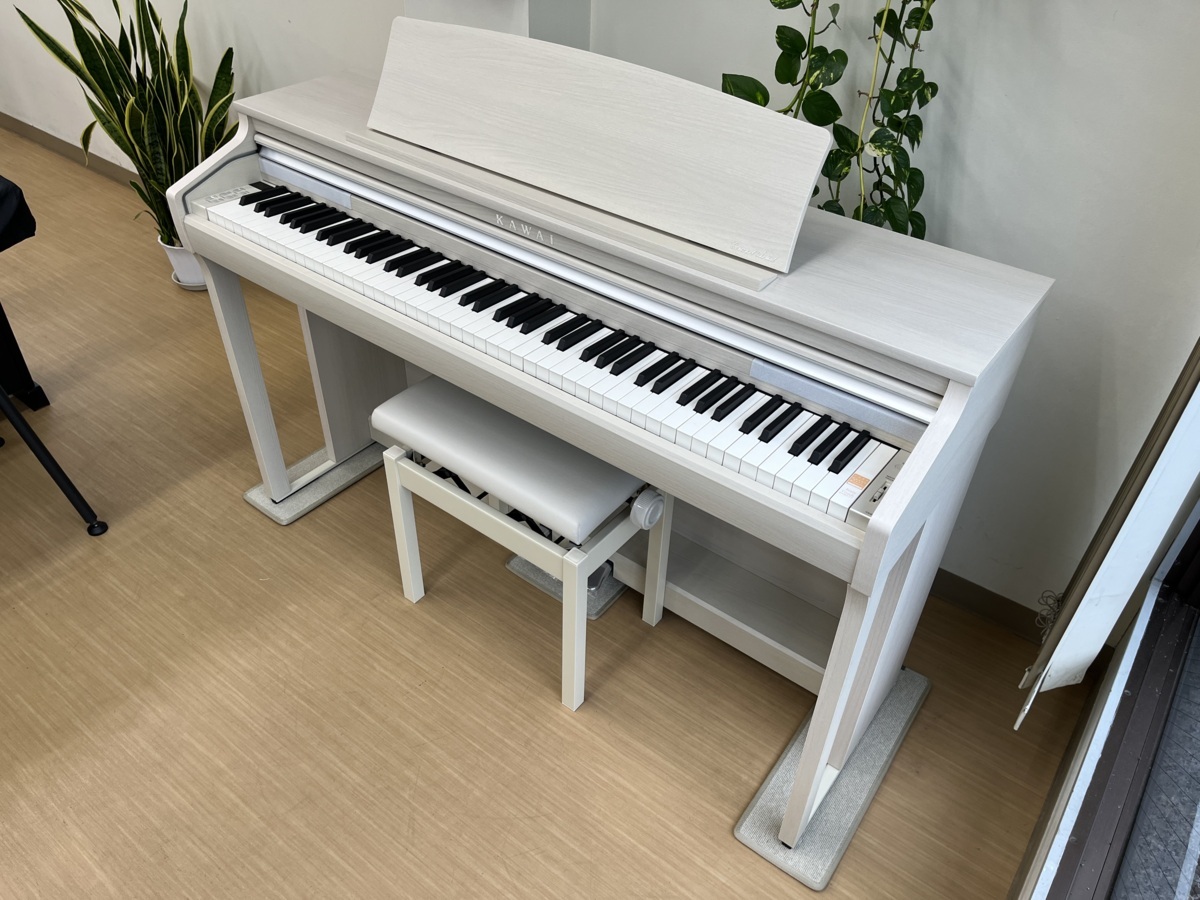 極美品 KAWAI 木製鍵盤電子ピアノ プレミアムホワイトメープル調 CA48A